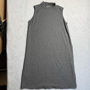 Eileen Fisher Blouse Womens M Gray Stretch Jersey‎ Knit Mock Neck Long Tank
